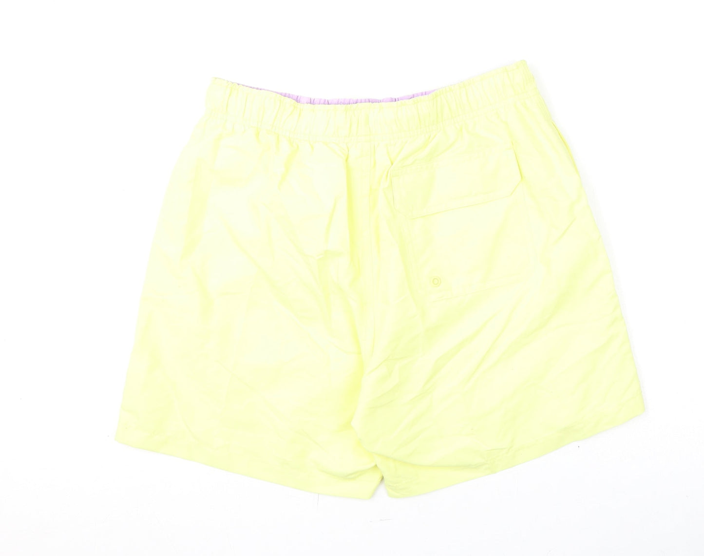 Marks and Spencer Mens Yellow Polyester Bermuda Shorts Size S L6 in Regular Drawstring - Swim Shorts