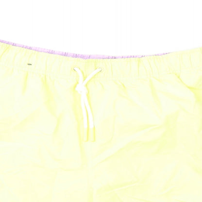 Marks and Spencer Mens Yellow Polyester Bermuda Shorts Size S L6 in Regular Drawstring - Swim Shorts