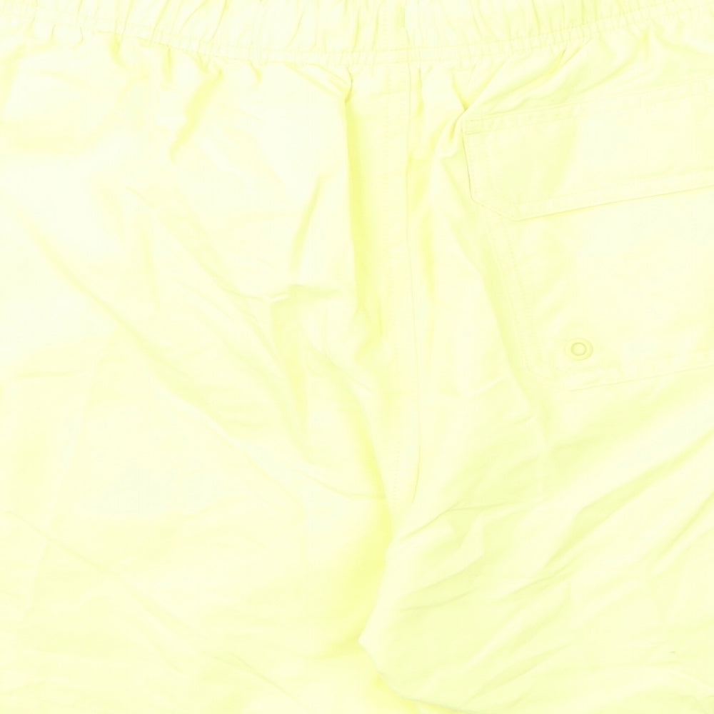 Marks and Spencer Mens Yellow Polyester Bermuda Shorts Size S L6 in Regular Drawstring - Swim Shorts