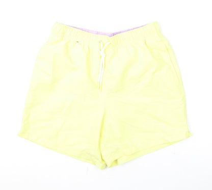 Marks and Spencer Mens Yellow Polyester Bermuda Shorts Size S L6 in Regular Drawstring - Swim Shorts