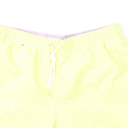 Marks and Spencer Mens Yellow Polyester Bermuda Shorts Size S L6 in Regular Drawstring - Swim Shorts