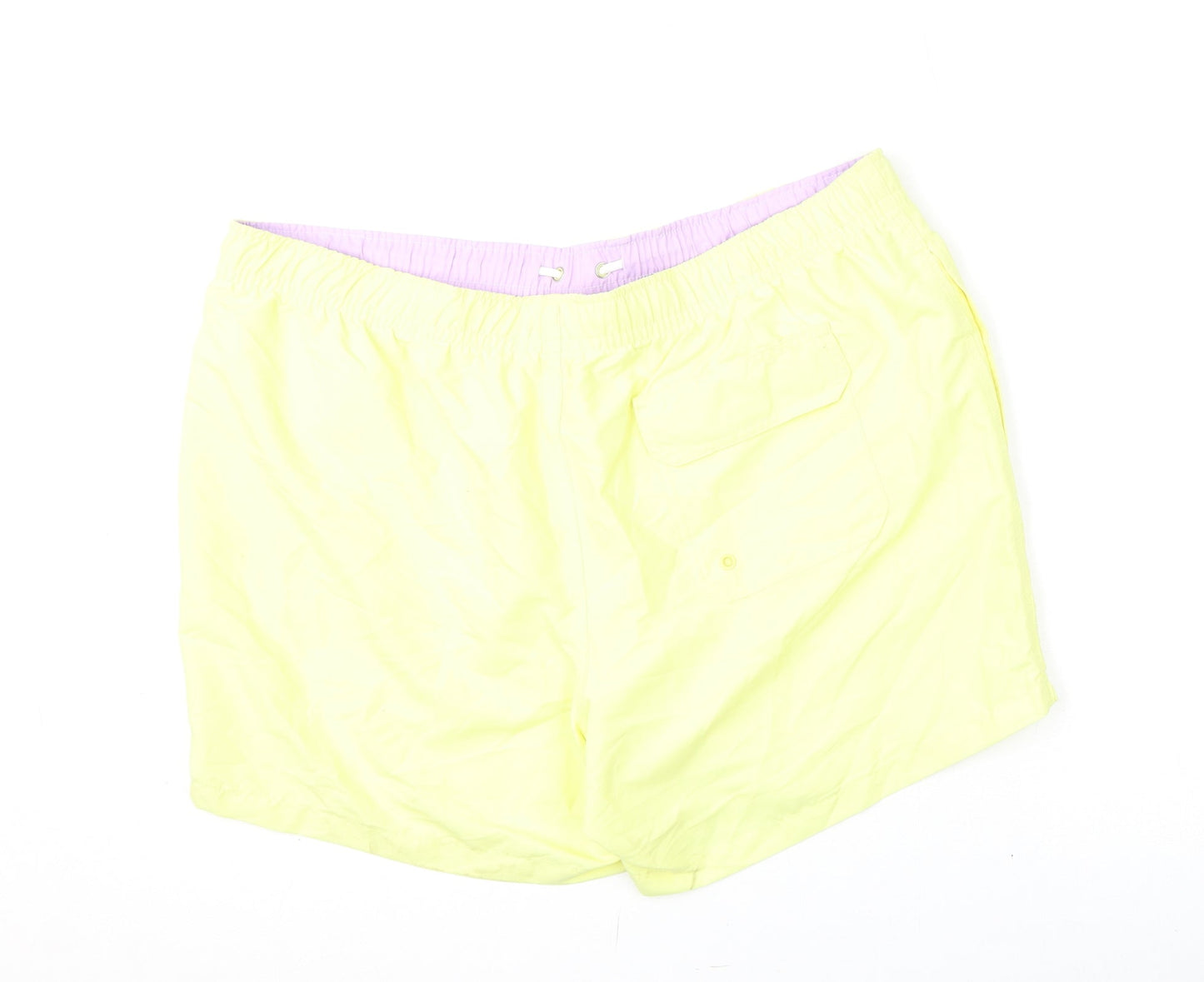 Marks and Spencer Mens Yellow Polyester Bermuda Shorts Size 2XL L6 in Regular Drawstring - Swim Shorts