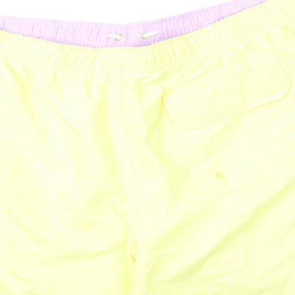 Marks and Spencer Mens Yellow Polyester Bermuda Shorts Size 2XL L6 in Regular Drawstring - Swim Shorts