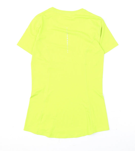 GOODMOVE Womens Green Polyester Basic T-Shirt Size 6 Round Neck Pullover