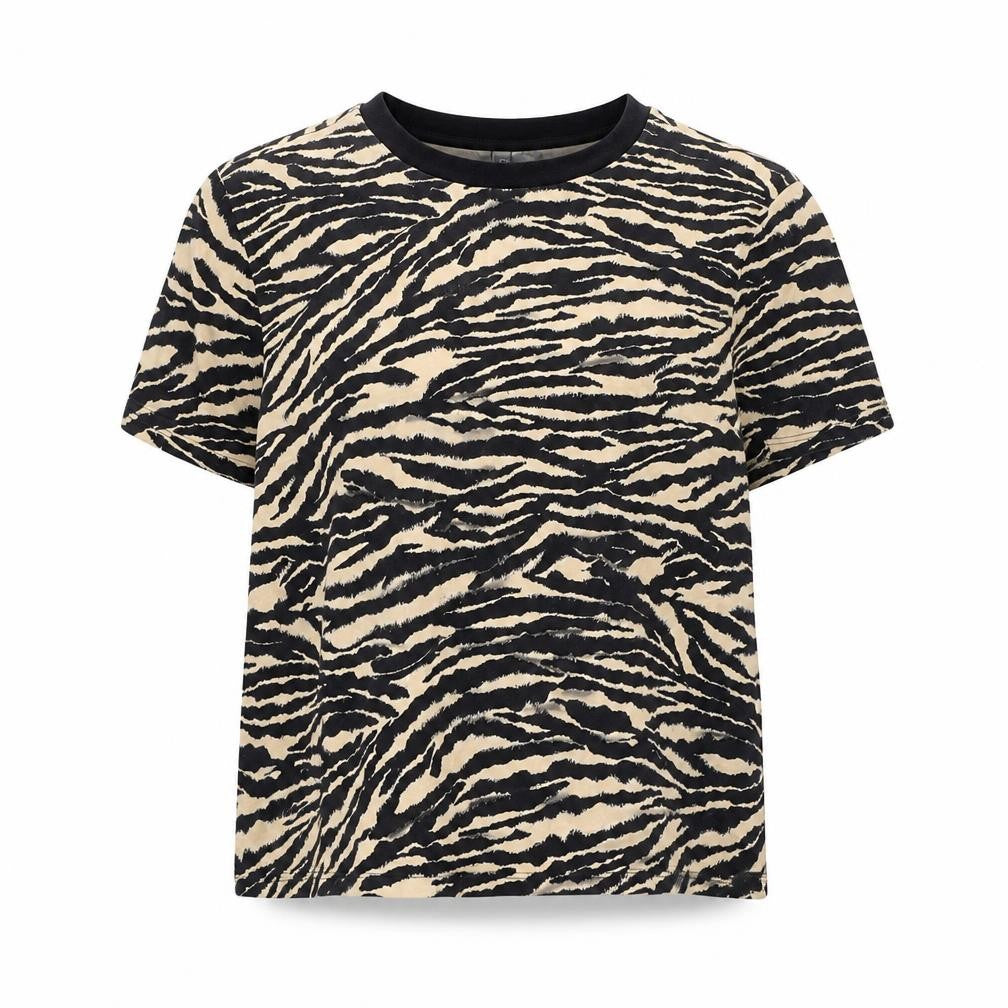 Womens UK Size S Divided by H&M Black Cropped T-Shirt