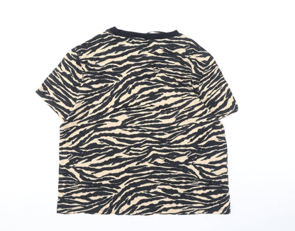 Womens UK Size S Divided by H&M Black Cropped T-Shirt