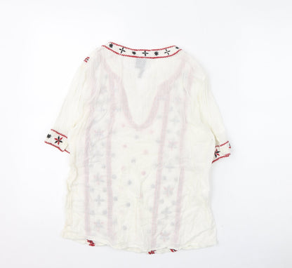 Womens UK Size XS Marks and Spencer Ivory Basic Blouse