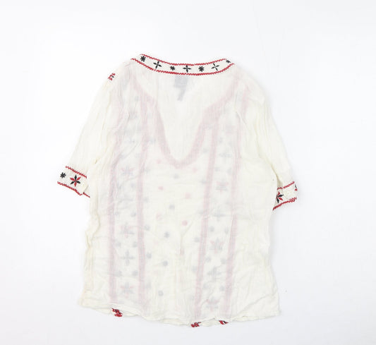 Womens UK Size XS Marks and Spencer Ivory Basic Blouse