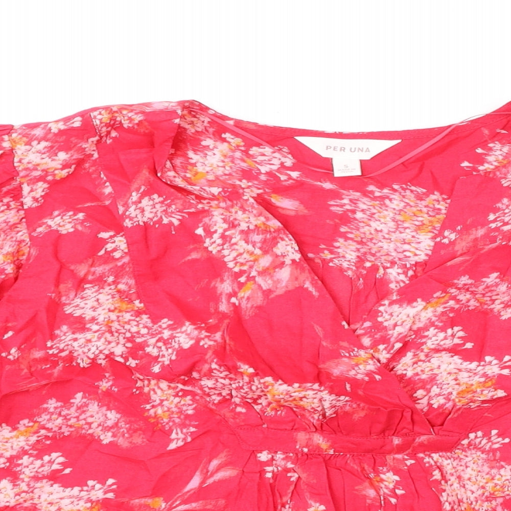 Womens UK Size S Per Una Pink Basic Blouse