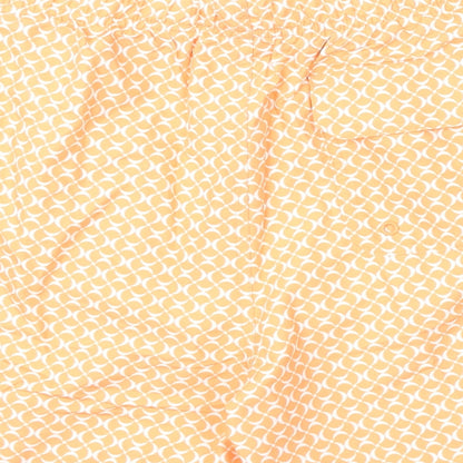 Marks and Spencer Mens Orange Geometric Polyester Bermuda Shorts Size L L6 in Regular Drawstring - Swim Shorts