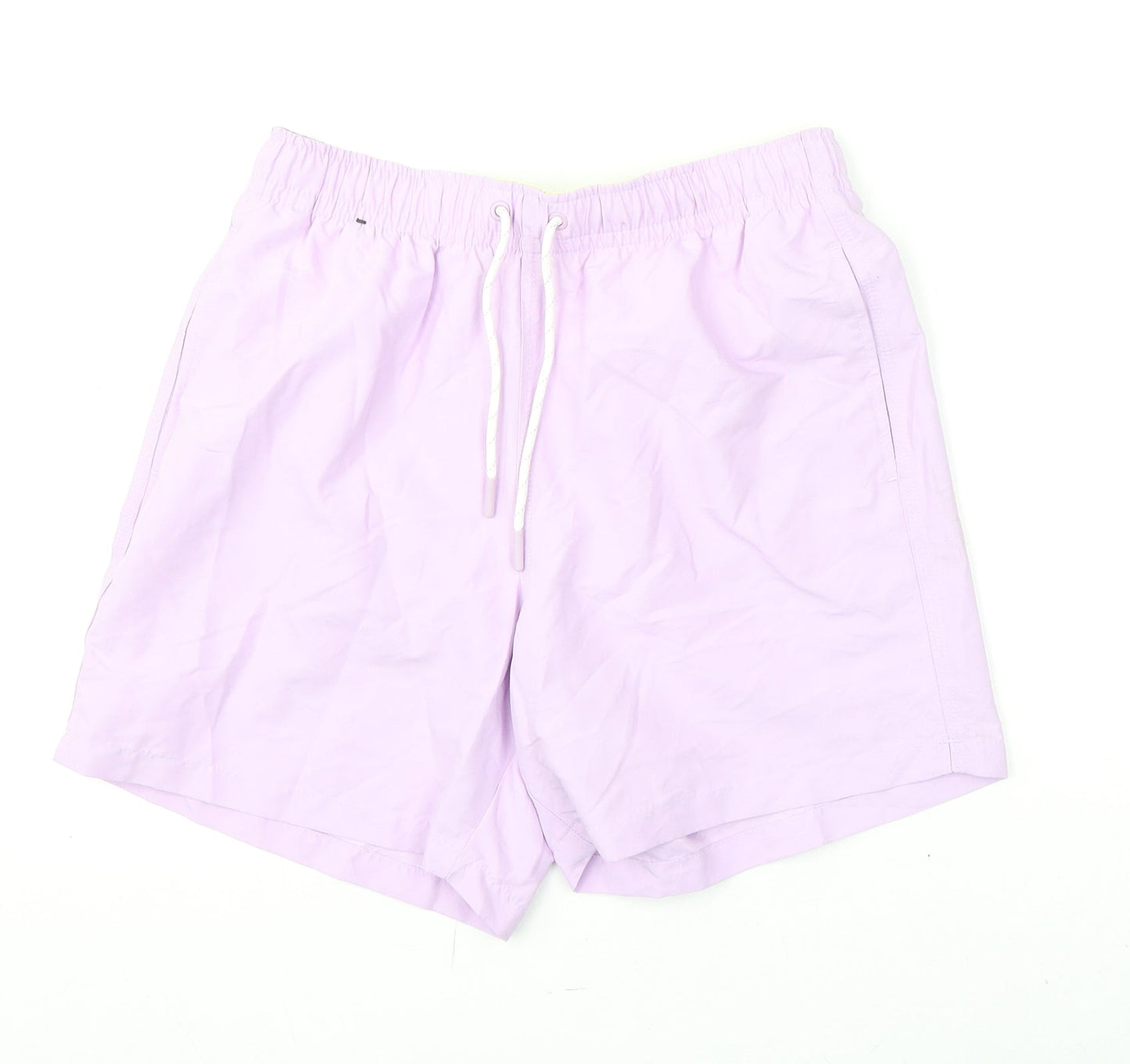 Marks and Spencer Mens Purple Polyester Bermuda Shorts Size S L6 in Regular Drawstring - Swim Shorts