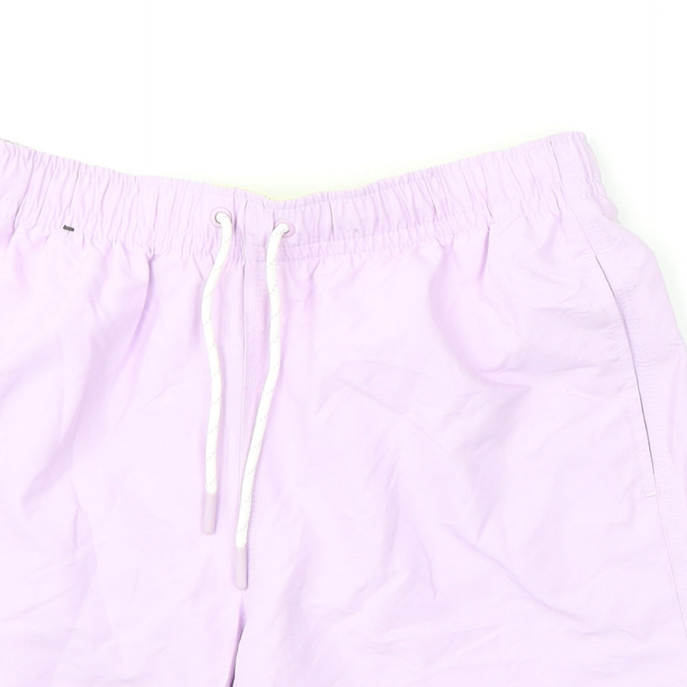Marks and Spencer Mens Purple Polyester Bermuda Shorts Size S L6 in Regular Drawstring - Swim Shorts