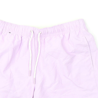 Marks and Spencer Mens Purple Polyester Bermuda Shorts Size S L6 in Regular Drawstring - Swim Shorts