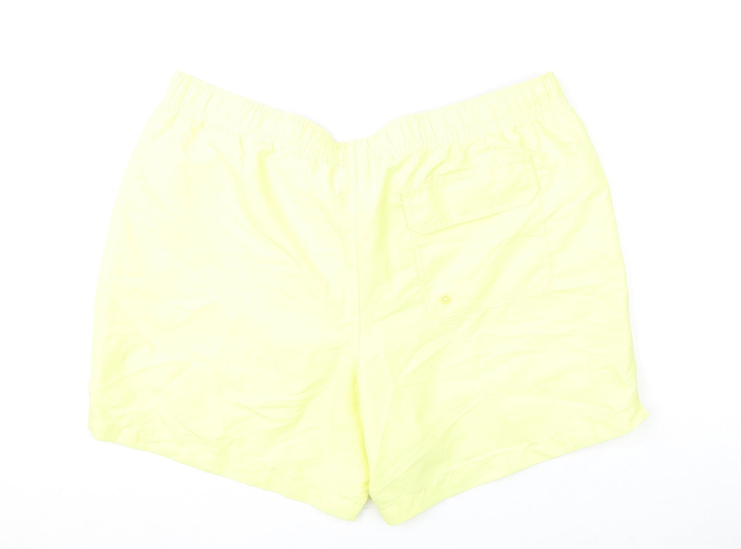 Marks and Spencer Mens Yellow Polyester Bermuda Shorts Size XL L6 in Regular Drawstring - Swim Shorts