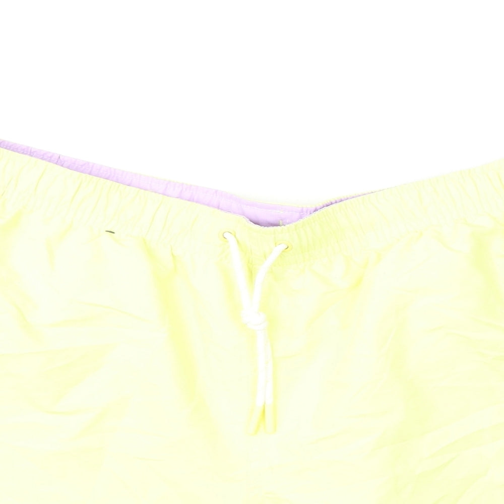 Marks and Spencer Mens Yellow Polyester Bermuda Shorts Size XL L6 in Regular Drawstring - Swim Shorts