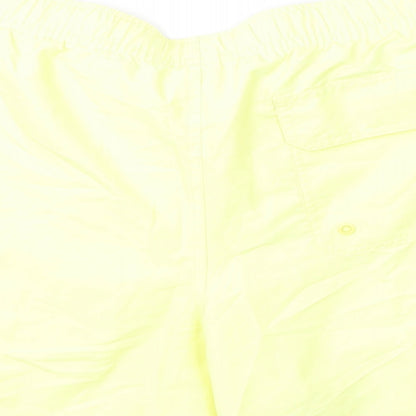 Marks and Spencer Mens Yellow Polyester Bermuda Shorts Size XL L6 in Regular Drawstring - Swim Shorts