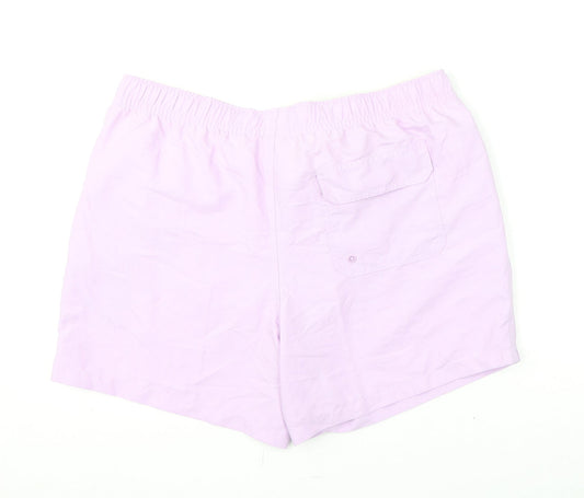 Marks and Spencer Mens Purple Polyester Bermuda Shorts Size 3XL L6 in Regular Drawstring - Swim Shorts