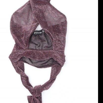 Womens UK Size 4 PRETTYLITTLETHING Purple Cropped T-Shirt