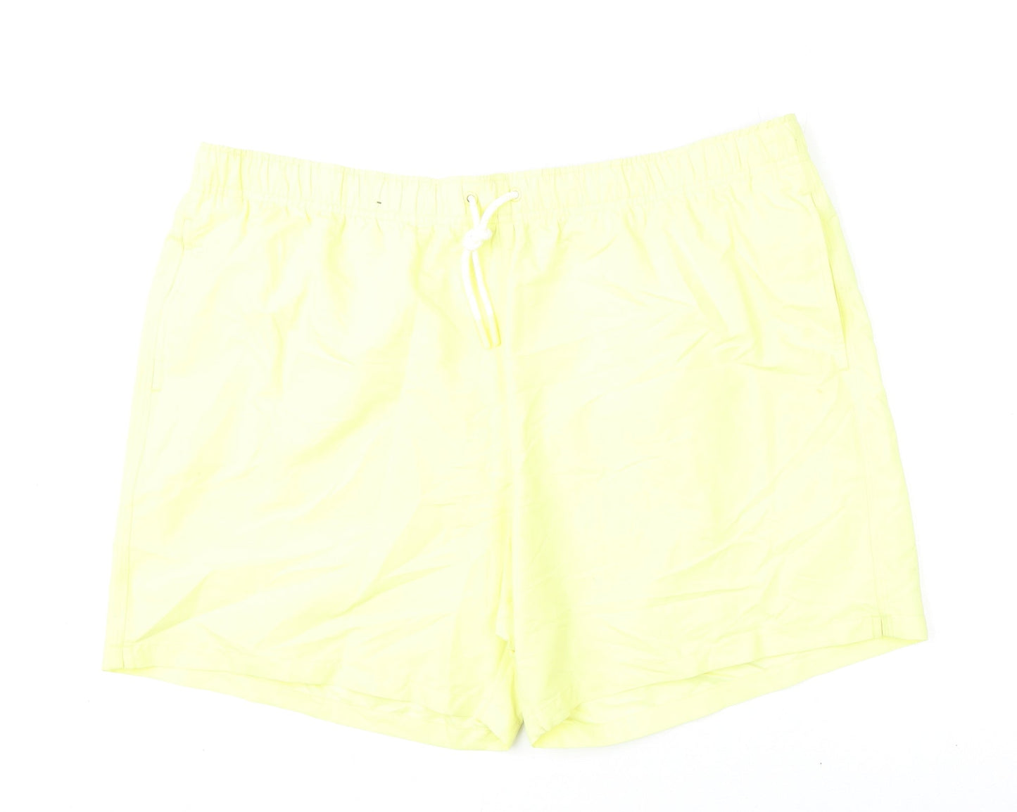 Marks and Spencer Mens Yellow Polyester Bermuda Shorts Size 2XL L6 in Regular Drawstring