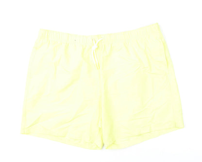 Marks and Spencer Mens Yellow Polyester Bermuda Shorts Size 2XL L6 in Regular Drawstring