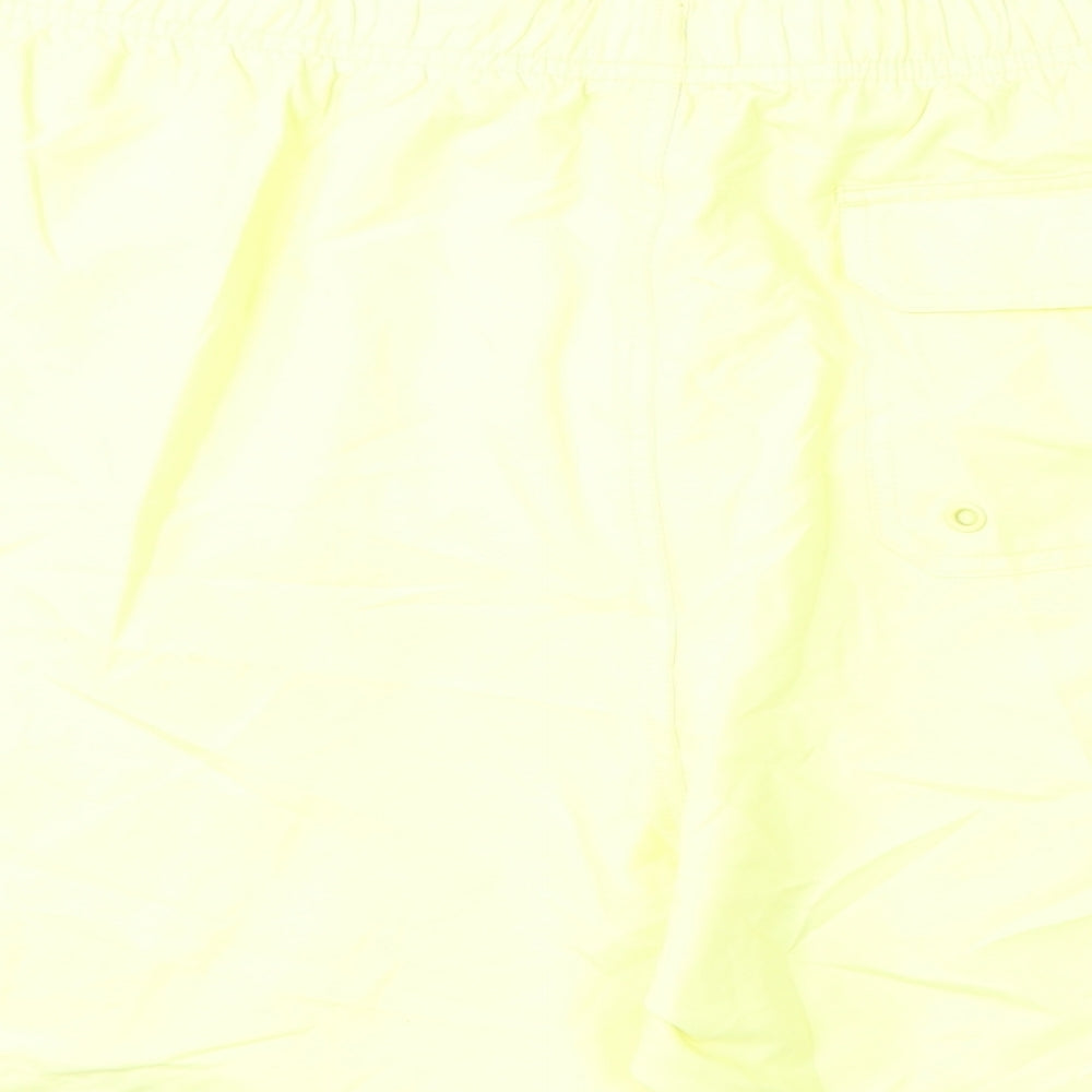 Marks and Spencer Mens Yellow Polyester Bermuda Shorts Size 2XL L6 in Regular Drawstring