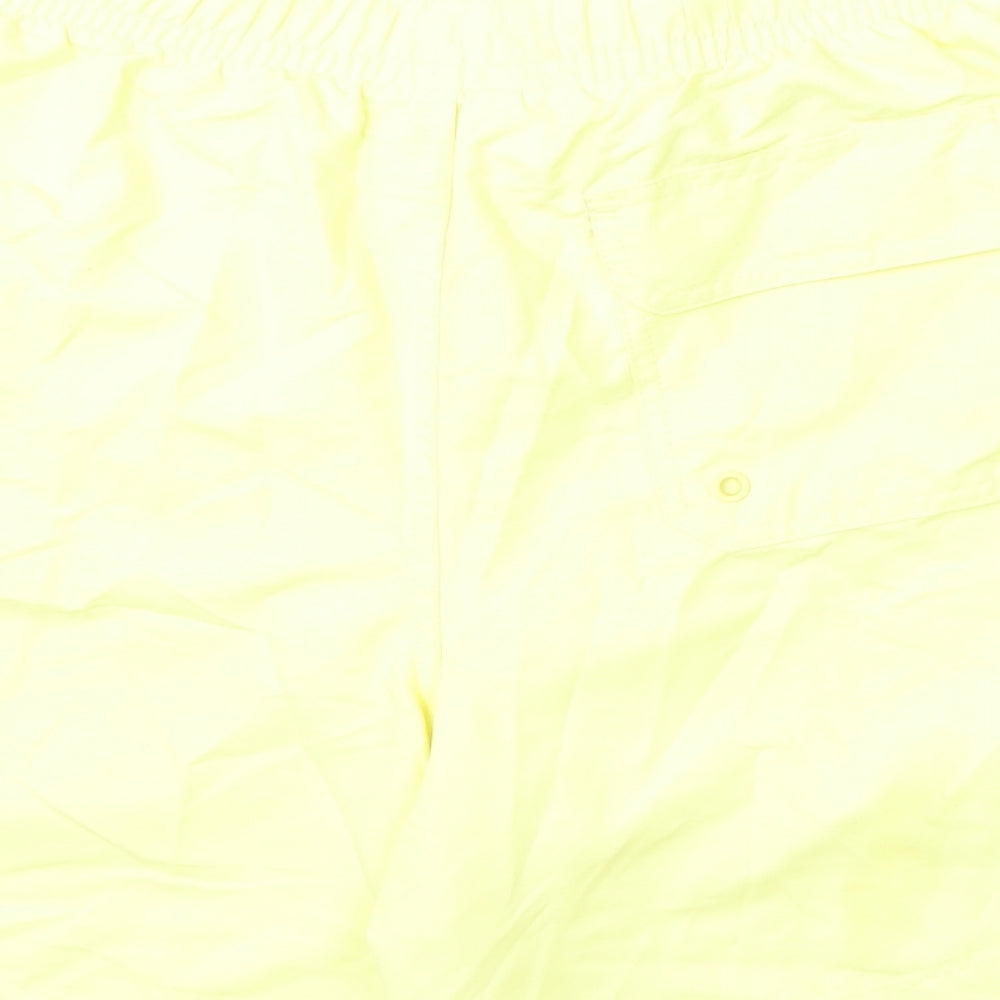 Marks and Spencer Mens Yellow Polyester Bermuda Shorts Size L L6 in Regular Drawstring - Swim Shorts