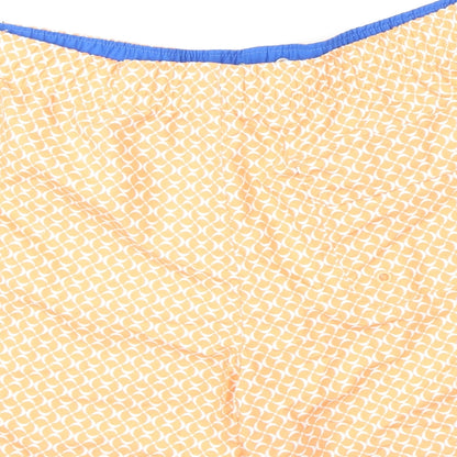 Marks and Spencer Mens Orange Geometric Polyester Bermuda Shorts Size 2XL L6 in Regular Drawstring - Swim Shorts