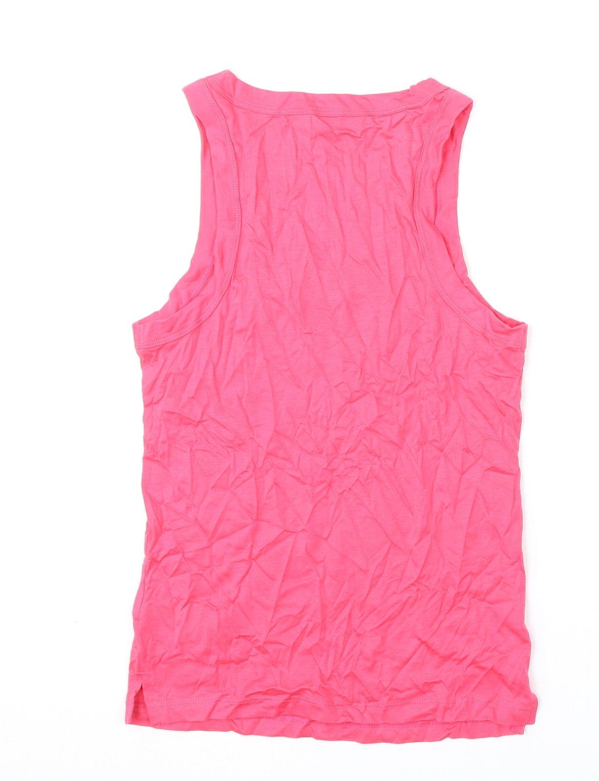 Marks and Spencer Womens Pink Solid Cotton Top Pyjama Top Size XS - Bonjour