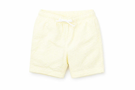 Marks and Spencer Boys Yellow Striped Cotton Cropped Trousers Size 12-18 Months Drawstring - Swim Shorts