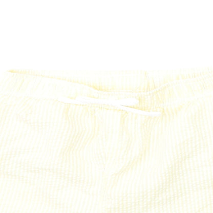 Marks and Spencer Boys Yellow Striped Cotton Cropped Trousers Size 12-18 Months Drawstring - Swim Shorts