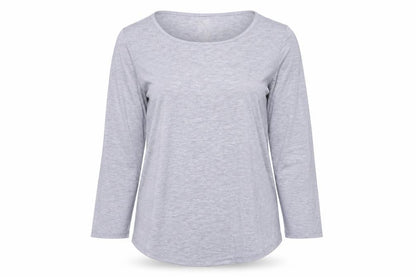 Sherpa Womens Grey Polyester Basic T-Shirt Size S Round Neck