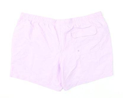 Marks and Spencer Mens Purple Polyester Bermuda Shorts Size 3XL L6 in Regular Drawstring - Swim Shorts
