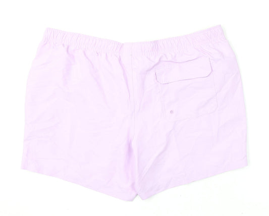 Marks and Spencer Mens Purple Polyester Bermuda Shorts Size 3XL L6 in Regular Drawstring - Swim Shorts