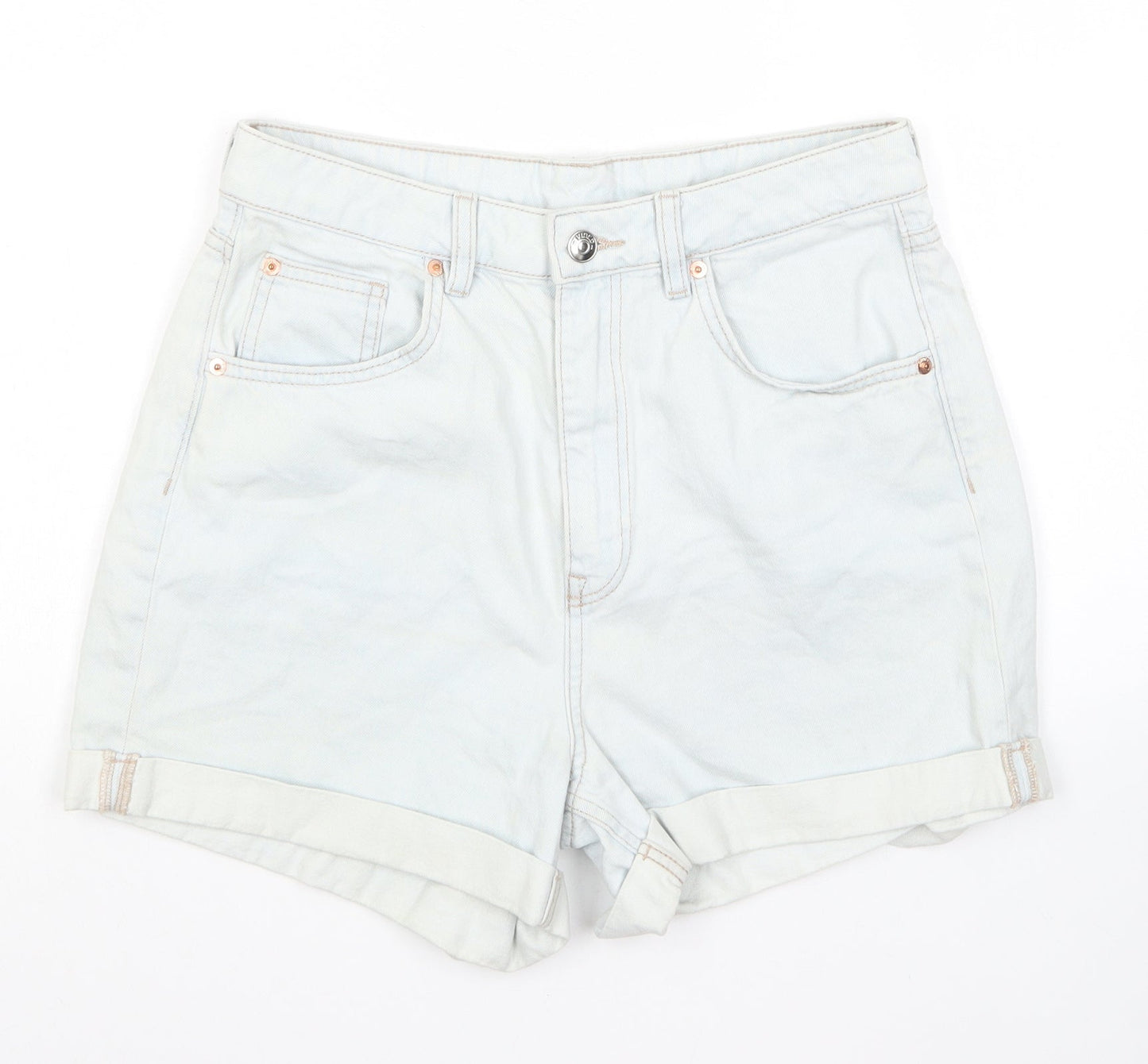 Divided by H&M Womens Blue Cotton Hot Pants Shorts Size 10 L3 in Regular Zip