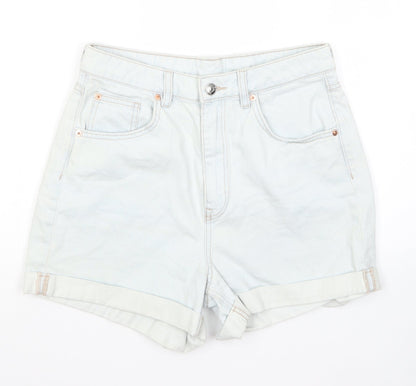 Divided by H&M Womens Blue Cotton Hot Pants Shorts Size 10 L3 in Regular Zip