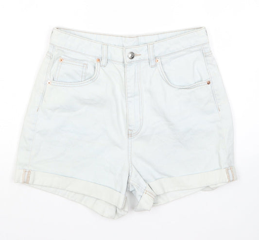 Divided by H&M Womens Blue Cotton Hot Pants Shorts Size 10 L3 in Regular Zip