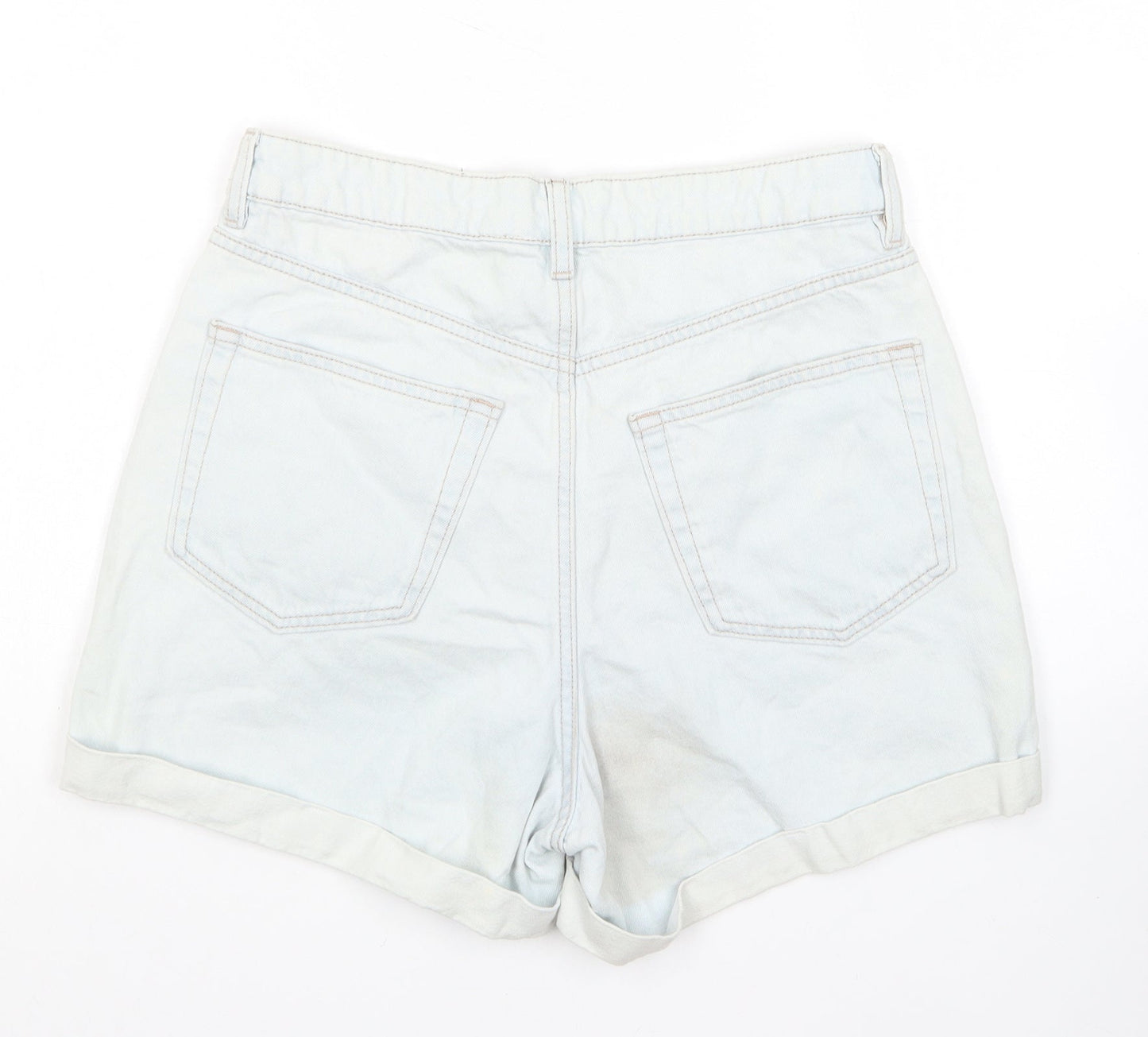 Divided by H&M Womens Blue Cotton Hot Pants Shorts Size 10 L3 in Regular Zip