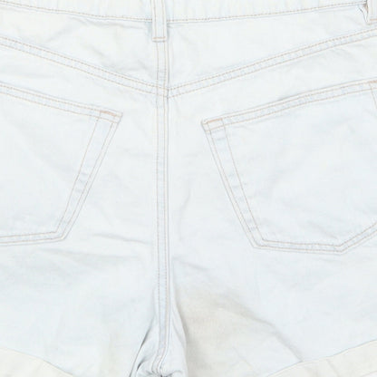 Divided by H&M Womens Blue Cotton Hot Pants Shorts Size 10 L3 in Regular Zip