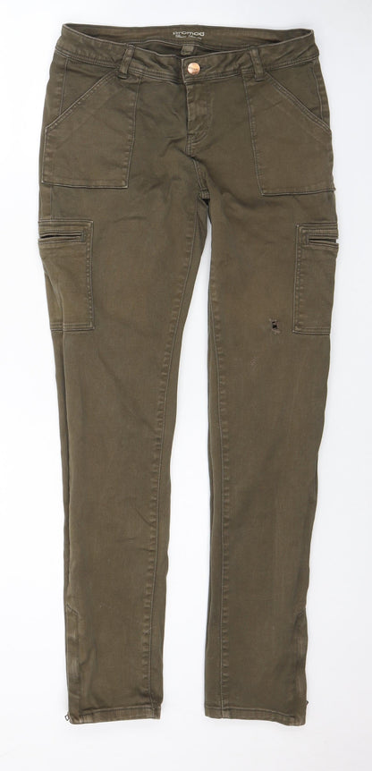 Promod Womens Brown Cotton Skinny Jeans Size 30 in L28 in Regular Zip - Cargo Style
