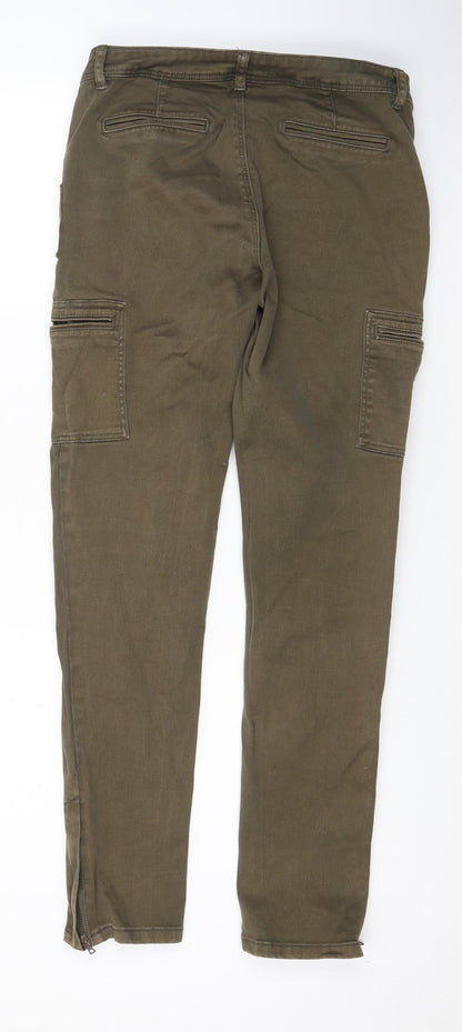 Promod Womens Brown Cotton Skinny Jeans Size 30 in L28 in Regular Zip - Cargo Style
