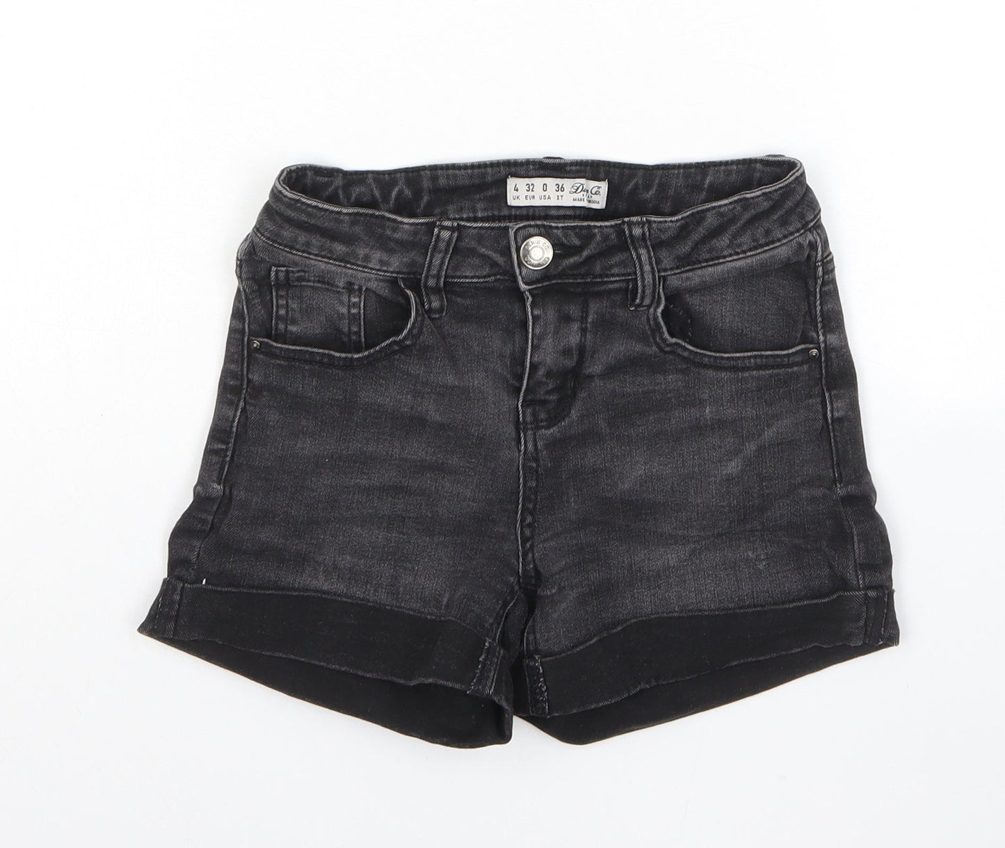 Divided by H&M Womens Black Cotton Hot Pants Shorts Size 4 L3 in Regular Zip