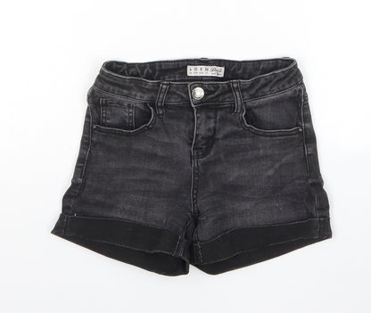Divided by H&M Womens Black Cotton Hot Pants Shorts Size 4 L3 in Regular Zip