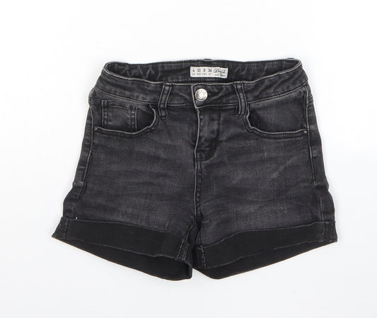 Divided by H&M Womens Black Cotton Hot Pants Shorts Size 4 L3 in Regular Zip