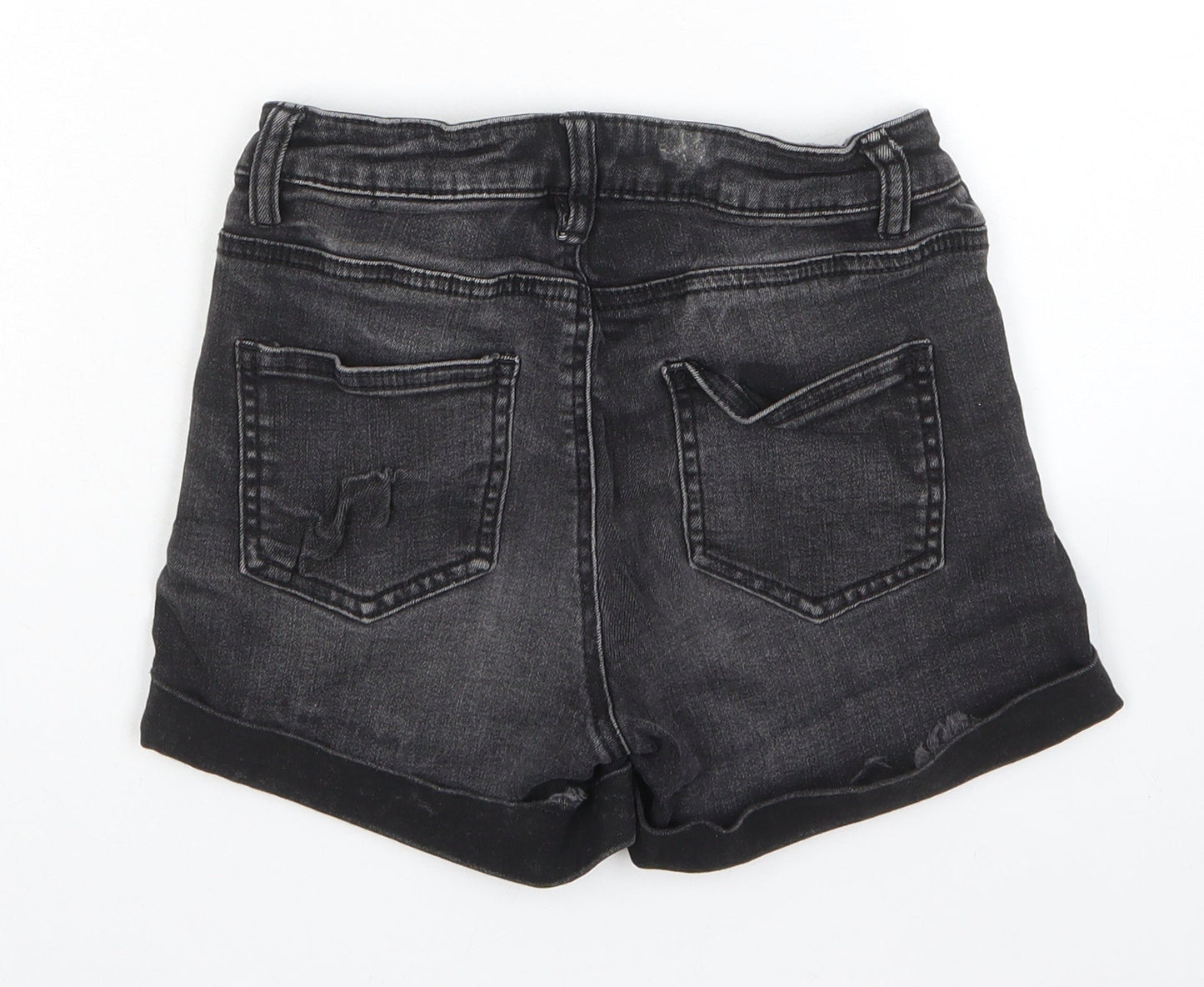 Divided by H&M Womens Black Cotton Hot Pants Shorts Size 4 L3 in Regular Zip