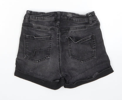 Divided by H&M Womens Black Cotton Hot Pants Shorts Size 4 L3 in Regular Zip