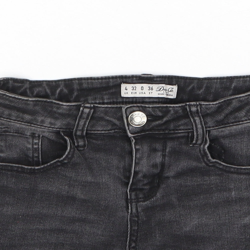 Divided by H&M Womens Black Cotton Hot Pants Shorts Size 4 L3 in Regular Zip