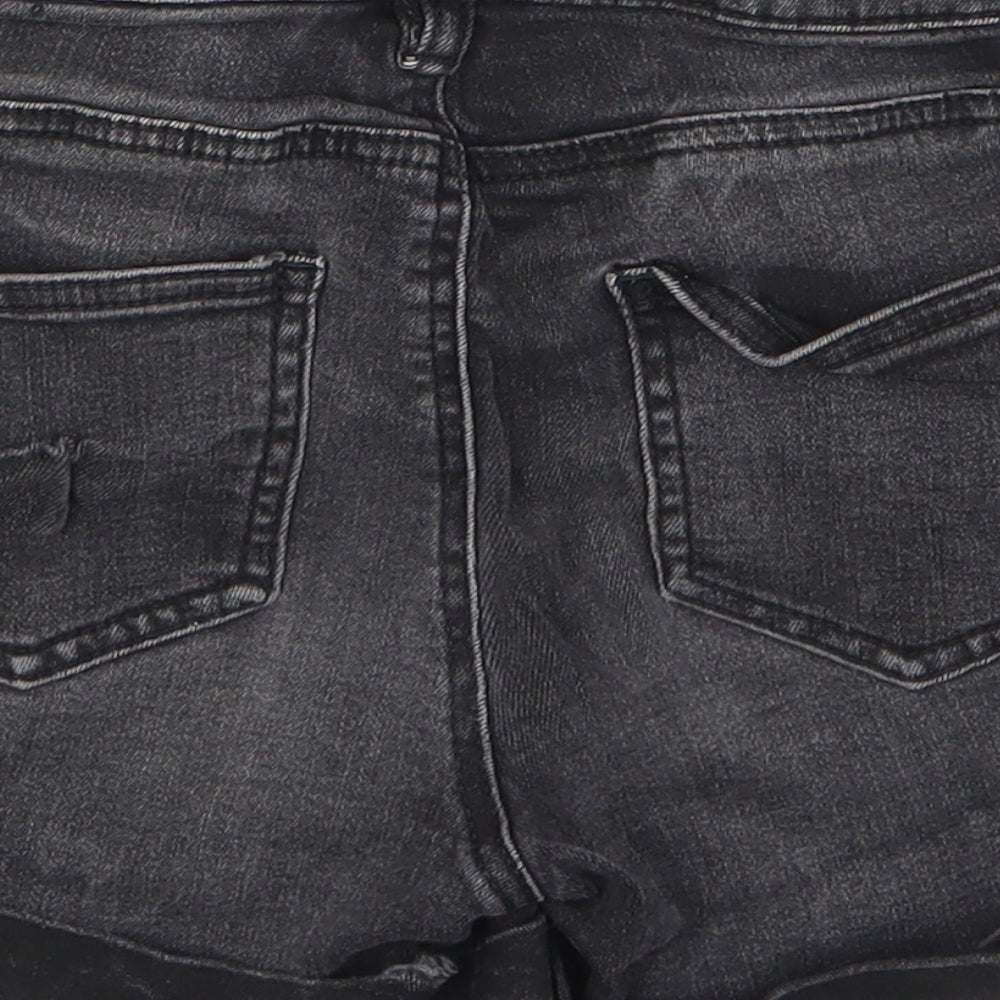 Divided by H&M Womens Black Cotton Hot Pants Shorts Size 4 L3 in Regular Zip