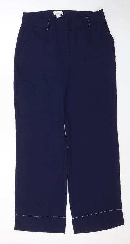 Monsoon Womens Blue Polyester Trousers Size 12 L29 in Regular Zip