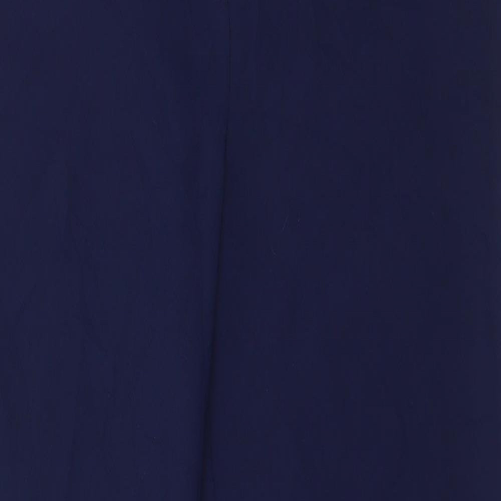 Monsoon Womens Blue Polyester Trousers Size 12 L29 in Regular Zip