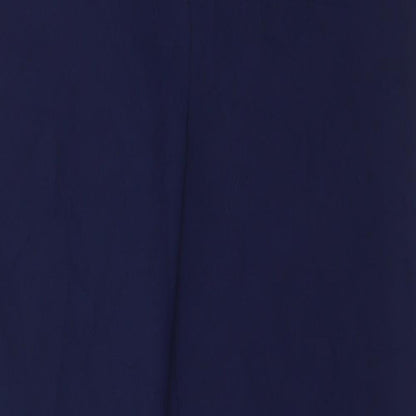 Monsoon Womens Blue Polyester Trousers Size 12 L29 in Regular Zip